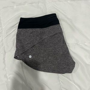 lululemon gray and black speed shorts 2.5”